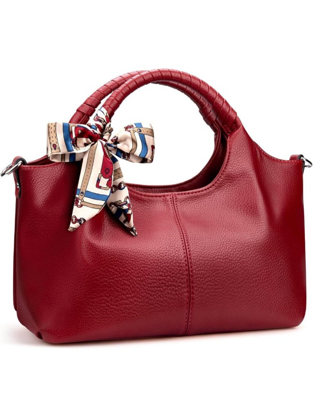 Stylish Vegan Leather Top Handle Purse for Women, Adjustable Strap Handbag